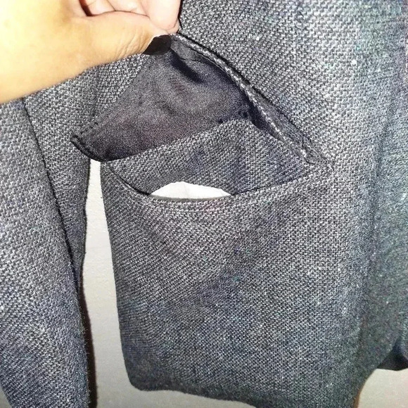 VTG PIONEER WEAR SPORTCOAT 48L WESTERN GREY Tweed W/Colored THREADS Wool Blend - Picture 5 of 14